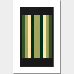 60S Stripes Green Posters and Art